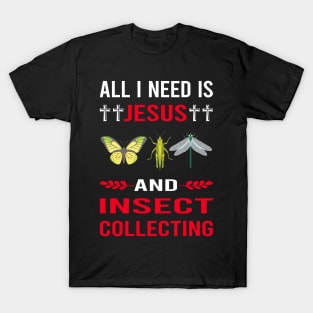 I Need Jesus And Insect Collecting Collector Collect Insects Bug Bugs Entomology Entomologist T-Shirt